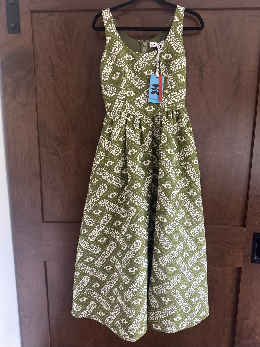 NWT Hunter Bell Maddy Dress Legacy Jacquard Olive Size 4